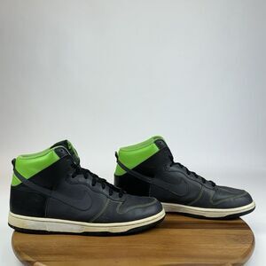 Mens Nike Dunk High Anthracite Green Leather Basketball Sneakers Shoes Size 10.5